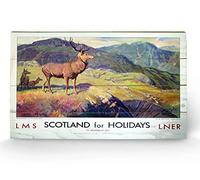 Pyramid International Scotland for Holidays Wood Print, Multi-Colour, 45 x 76 x 1.3 cm