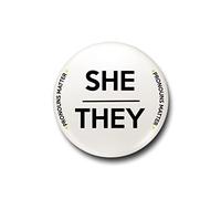 Pyramid International She/They Badge (One Size) (White/Black)