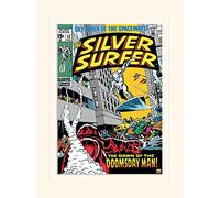 Pyramid International Silver Surfer Doomsday Man Mounted Print Memorabilia, Multi-Colour, 30 x 40 x 1.3 cm