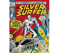 Pyramid International "Silver Surfer Must Live Canvas Print, Multi-Colour, 30 x 40 x 1.3 cm