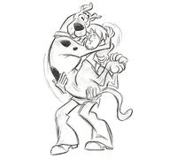 Pyramid International "Sketch Scooby Doo Canvas Print, Multi-Colour, 60 x 80 x 1.3 cm