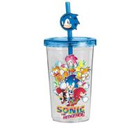 Pyramid International Sonic Classic Cup with Topper Straw, Kids Reusable Drinks Cup, Gamer Fan Gift