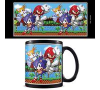 Pyramid International Sonic The Hedgehog Mug (Trio Level Scene Design) Ceramic Coffee Mug in Presentation Box - Official Merchandise, Black,Blue,Green