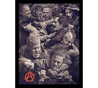 Pyramid International "Sons of Anarchy Fight Framed Print Memorabilia, Multi-Colour, 30 x 40 x 1.3 cm