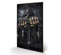 Pyramid International Spiral Game Over Reaper Wood Print, Multi-Colour, 45 x 76 x 1.3 cm