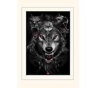 Pyramid International Spiral (Wolf Triad) -Mounted Print Memorabilia 30 x 40cm, Paper, Multicoloured, 30 x 40 x 1.3 cm