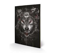 Pyramid International Spiral Wolf Triad Wood Print 40 x 59cm, Multi-Colour, 40 x 59 x 1.3 cm