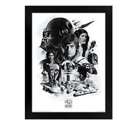 Pyramid International "Star Wars 40th Anniversary Montage Framed Print Memorabilia, Multi-Colour, 30 x 40 x 1.3 cm