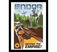 Pyramid International "Star Wars Endor Framed Print Memorabilia, Multi-Colour, 30 x 40 x 1.3 cm