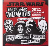 Pyramid International Star Wars Villains 2025 Calendar - 16-Month Planner, Iconic Dark Side Characters, Large Grid, Premium Quality for Star Wars Fans & Decor
