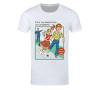 Pyramid International Steven Rhodes Let's Run Away Men's White T-Shirt