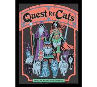 Pyramid International Steven Rhodes (Quest For Cats) Collector Print - Collector Print Poster (Framed) - Wall Art for Fans - Official Merchandise - One Size