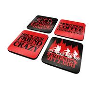 Pyramid International Stranger Things CSP0025 Cork Coasters Set of 4, Red, Black, White