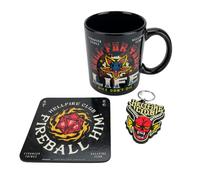 Pyramid International Stranger Things Gift Set with Mug, Coaster and Keyring in Presentation Gift Box (Hellfire Design) 11oz Ceramic Mug - Official Merchandise, Yellow