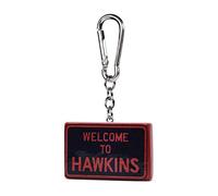 Pyramid International Stranger Things Keychain/Bag Charm with Carabiner 3D Hawkins Sign Fob - Official Merchandise, Red, Approx 50mm x 30mm x 8mm