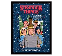 Pyramid International Stranger Things Poster with Black Frame (Happy Holidays Design) 30cm x 40cm Frame and Stranger Things Wall Art - Official Stranger Things Merchandise