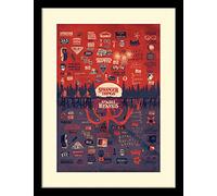 Pyramid International Stranger Things Poster with Border and Black Frame (The Upside Down Design) 30cm x 40cm Frame and Stranger Things Wall Art - Official Stranger Things Merchandise
