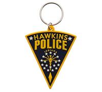 Pyramid International Stranger Things Rubber Keyring with Hawkins Police Patch Design - Official Merchandise,Multi-colour,4.5 x 6cm