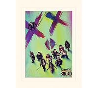 Pyramid International Suicide Squad Face Mounted Print Memorabilia, Multi-Colour, 30 x 40 cm
