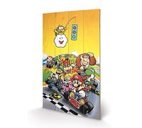 Pyramid International Super Mario Kart (Retro) -Wood Print 45 x 76cm, Multi-Colour, 45 x 76 x 1.3 cm