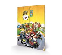 Pyramid International Super Mario Kart Retro Wood Print 40 x 59cm, Multi-Colour, 40 x 59 x 1.3 cm