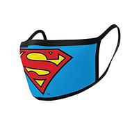 Pyramid International Superman Logo Face Mask Covering, Blue, One Size (Pack of 2)