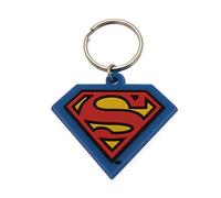Pyramid International Superman-Shield Rubber Keychain, Metal, Blue, Red and Yellow, 4 x 6 x 1.3 cm