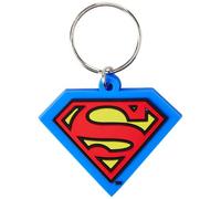 Pyramid International Superman-Shield Rubber Keychain, Metal, Blue, Red and Yellow, 4 x 6 x 1.3 cm