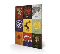 Pyramid International SW11383P Game of Thrones Sigils Wood Print 40 x 59cm, Multi-Colour, 40 x 59 x 1.3 cm