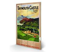 Pyramid International Taymouth Castle Wood Print, Multi-Colour, 45 x 76 x 1.3 cm