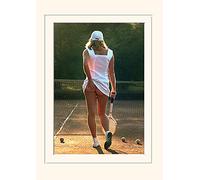 Pyramid International Tennis Girl Mounted Print Memorabilia, Multi-Colour, 30 x 40 x 1.3 cm