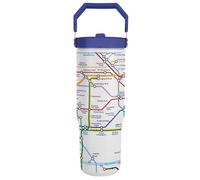 Pyramid International TFL London Underground Map 30oz / 900ml Drinks Pitcher, Official Licensed Transport for London Hydration Bottle with Secure Lid