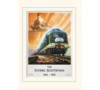 Pyramid International The Flying Scotsman 1" Mounted Print Memorabilia, Multi-Colour, 30 x 40 x 1.3 cm