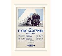 Pyramid International The Flying Scotsman 2" Mounted Print Memorabilia, Multi-Colour, 30 x 40 x 1.3 cm