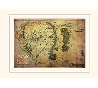 Pyramid International The Hobbit Journey Map Mounted Print Memorabilia, Multi-Colour, 30 x 40 x 1.3 cm