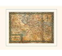 Pyramid International The Hobbit Shire Map Mounted Print Memorabilia, Multi-Colour, 30 x 40 x 1.3 cm