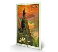 Pyramid International The Lake District 3 Wood Print, Multi-Colour, 45 x 76 x 1.3 cm