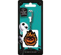 Pyramid International The Nightmare Before Christmas Keyring (Flaming Pumpkin Design) Keychain with Clip, Great Nightmare Before Christmas Gifts - Official Merchandise