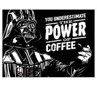 Pyramid International "The Power Of Coffee Star Wars Canvas Print, Multi-Colour, 60 x 80 x 1.3 cm