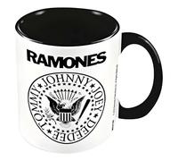 Pyramid International The Ramones Mug in Presentation Gift Box (Black and White Logo Design) 11oz Ceramic White Mug, Black Inside, Black Handle - Official Merchandise