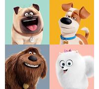 Pyramid International The Secret Life of Pets (Character Split) -Canvas Print 40 x 40cm, Wood, Multi-Colour, 40 x 40 x 1.3 cm