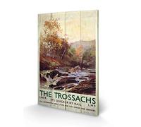 Pyramid International The Trossachs Wood Print, Multi-Colour, 40 x 59 x 1.3 cm