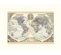 Pyramid International The World Time Diagram (1884) -Mounted Print Memorabilia 30 x 40cm, Paper, Multicoloured, 30 x 40 x 1.3 cm