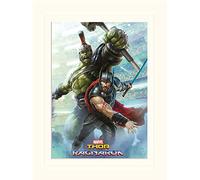 Pyramid International Thor Ragnarok Thor And Hulk Mounted Print Memorabilia, Multi-Colour, 30 x 40 x 1.3 cm