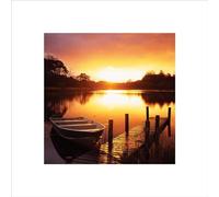 Pyramid International " Tranquil Lake Art Print, Multi-Colour, 40 x 40 x 1.3 cm