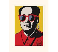 Pyramid International Tvboy Mao's Sunglasses Mounted Print Memorabilia, Multi-Colour, 30 x 40 x 1.3 cm