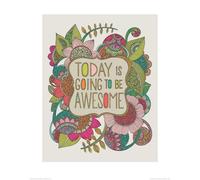 Pyramid International "Valentina Ramos Today Is Going To Be Awesome Paper Art Print, Multi-Colour, 40 x 50 x 1.3 cm