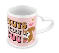 Pyramid International, Valentines Gift, Nuts About You Heart Handle 11oz / 315ml Mug, One Size