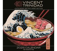 Pyramid International Vincent Trinidad 2025 Calendar - 16-Month Retro Pop Culture Art, Large Grid for Notes, Premium Quality, Vibrant Illustrations for Art Lovers & Collectors
