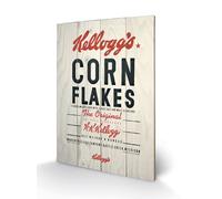 Pyramid International Vintage Kellogg's Corn Flakes Wood Print, Multi-Colour, 40 x 59 cm